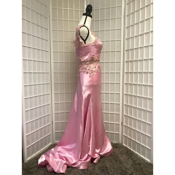 Handmade Embroidered Pink Gown - Picture 3 of 4